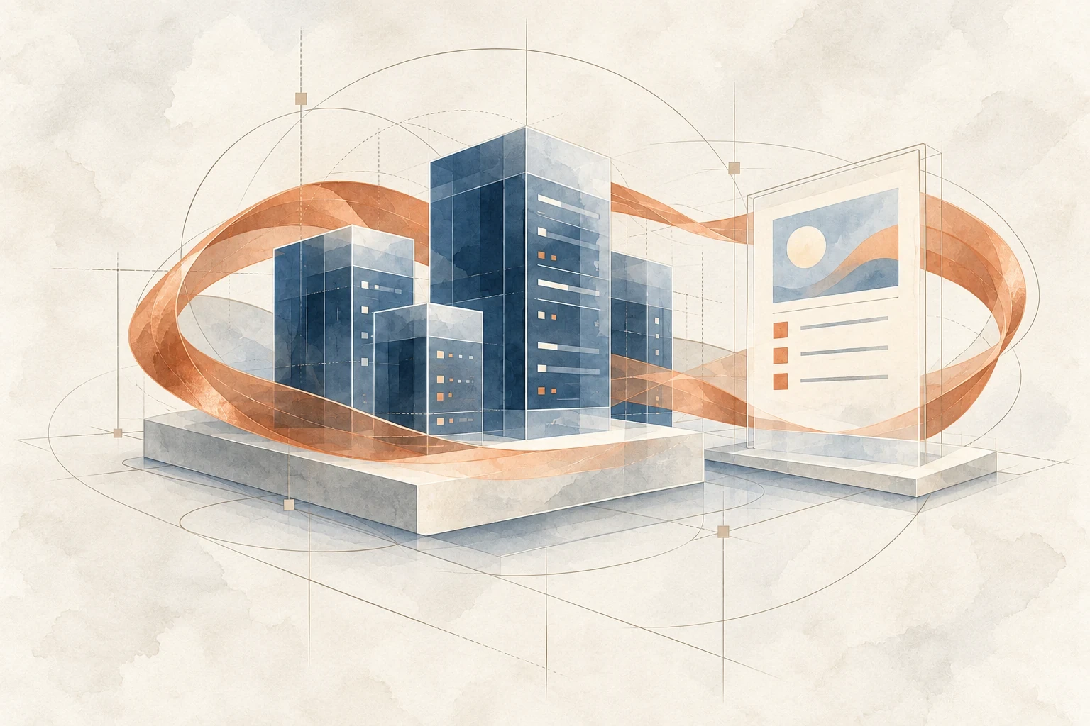 An editorial illustration of dependable infrastructure supporting learning