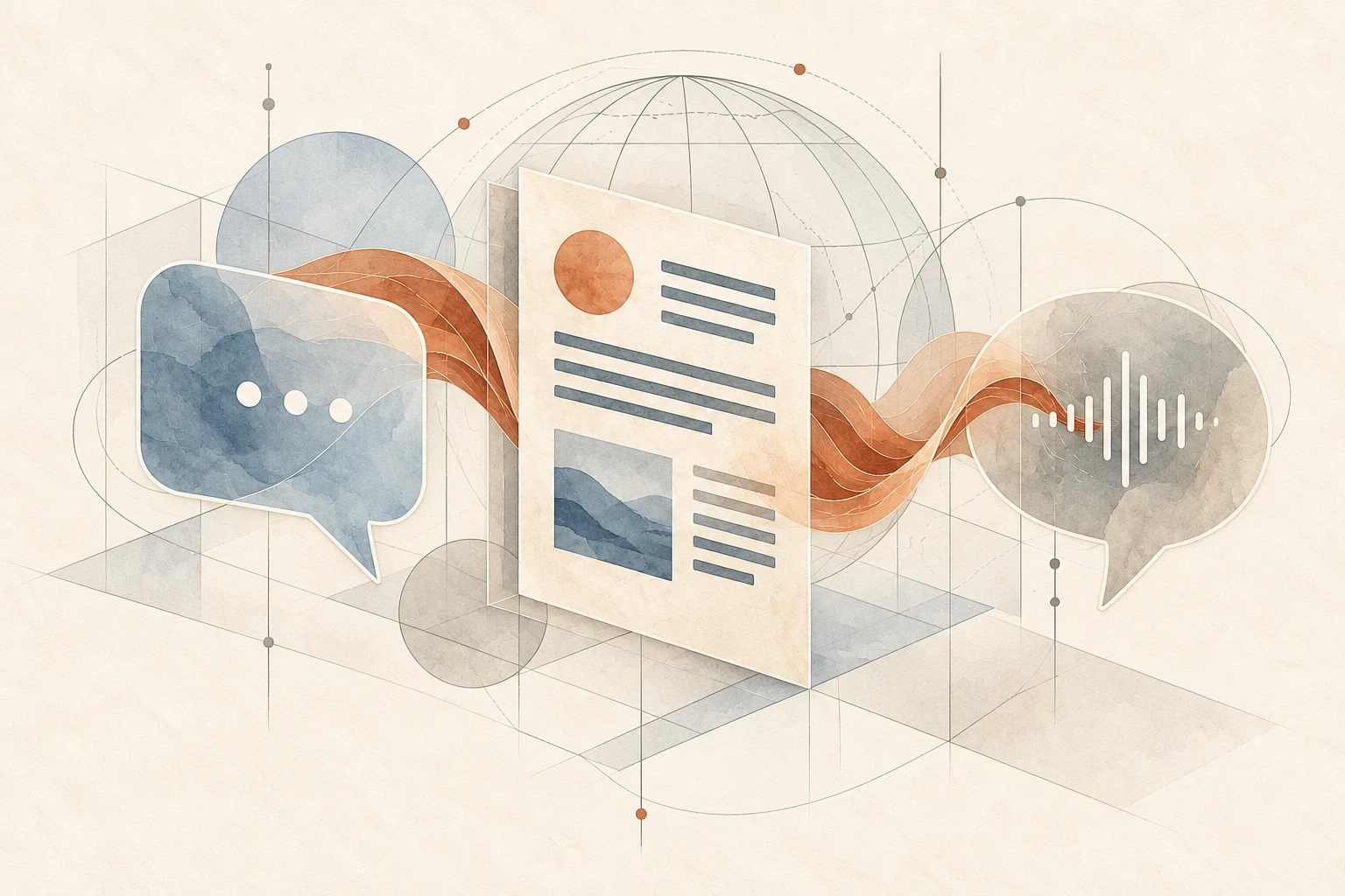 An editorial illustration of conversation and connected learning